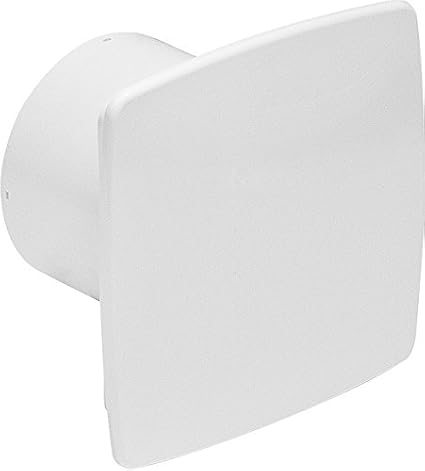 Design Badventilator hochglanz weiß Ø 100 mm mit Timer / Nachlauf und