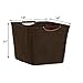 Household Essentials 601 Medium Shelf Basket with Wood Handles | Multi-Purpose Home Storage Bin | Brown Coffee Linen, Medium, Cocoa