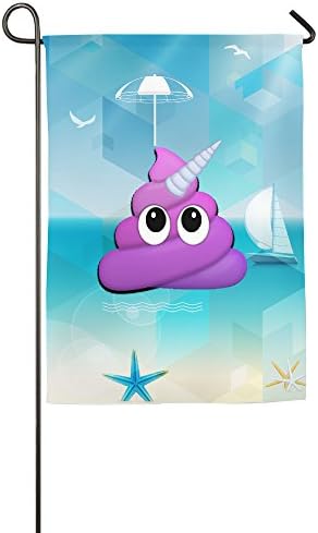 Emoji Poop Unicorn Single Side Print 1827 Inches Yard Banner Garden Flag White
