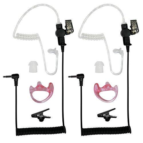 Reyinl RYL16S 3.5mm Police Listen Only Acoustic Tube Spy Earpiece Surveillance Headset Audio Kit for Two-Way Radios, Transceivers and Radio Speaker Mics Jacks-Pair