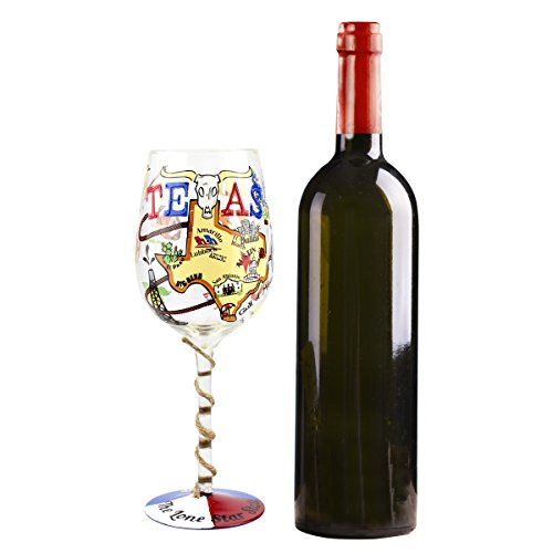 Top Shelf Texas Wine glass, 15 oz, Multicolored Pricepulse