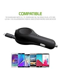 Cellet - Cargador de coche retráctil para Motorola Moto E4, E4 Plus, E5 Play, E5 Cruise, E5 Plus, E5 Supra, G6 Play, G6 Forge (10 W, 2,1 Amp, micro USB)