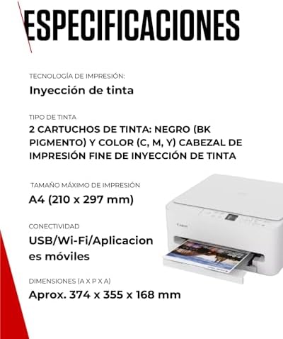 PIXMA TS6550I - Impresora Todo en Uno con Conectividad Wi-Fi y Pantalla OLED de 1,42” | Inalámbrica para una Impresión Fácil Desde Tu Smartphone PIXMA Print Plan