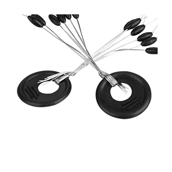 EBYTOP-6-in-1-Rubber-Float-Stop-Fishing-Stopper-Sinker-Cylinder-Shape-Plastic-Ring100-PCSSmall-Size