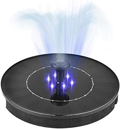 Luerme 2W Water Pump for Birdbath Garden LED Ground Solar Fountain Pump Waterproof Solar Panel with Submersible Pump for Bird Bath Garden Fountain