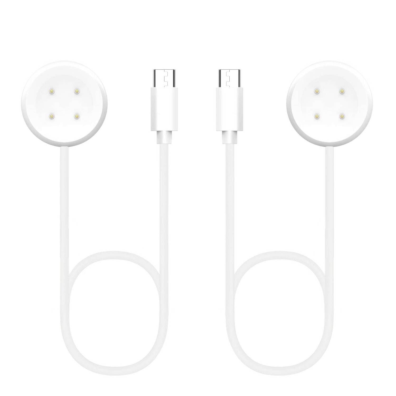 Photo 1 of [2-Pack] Charger for Google Pixel Watch 3/2 & Fitbit Sense/Sense 2/Versa 3/Versa 4, White USB C Magnetic Fast Charging Cable Charging Stand (4 Pin, 3.3Ft)(Not for Pixel Watch 1)