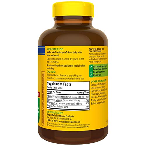 Nature Made Calcium, Magnesium Oxide, Zinc With Vitamin D3 Helps