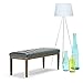 SIMPLIHOME Waverly 48 inch Wide Traditional Rectangle Tufted Ottoman Bench in Slate Grey Vegan Faux Leather, Assembled, For the Living Room and Bedroom
