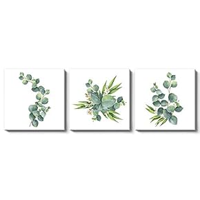 Canvas Wall Art Plants and Fruits Painting Artwork for Home Prints Framed - 12"x12"x3 Panels