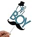Shxstore Oh Boy Cake Topper Mustache Hat Bowtie Cupcake Picks For Baby Shower Birthday Party Decorations Supplies, 31 Counts