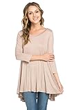 Frumos Womens Tunic Tops For Leggings Round Neck Top Mocha 2X-Large