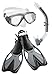 Speedo Unisex-Adult Swim Snorkel Dive Mask Anti-Fog with Nose Cover Adventure Series, MSF Silver, Large/X-Large