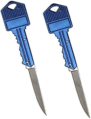 Nice Opple 2 Pack Keychain Folding Pocket Knife Keychain Knife ( Blue)