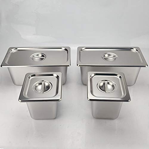 TAIMIKO Bain Marie Food Warmer 4-pan Buffet Warmer Steam Table Stainless Steel Electric Countertop Container Temperature Control for Catering and Restaurants Commercial Grade 1500W