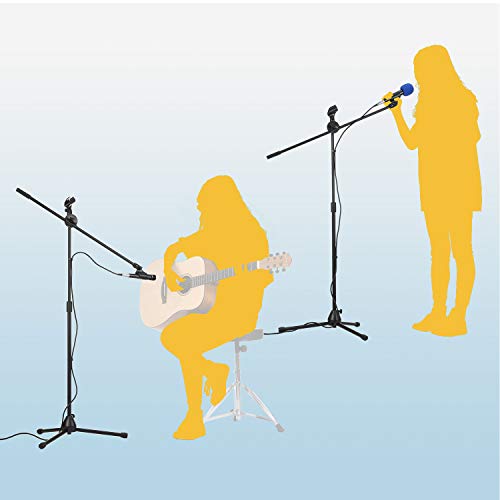 image for Moukey Microphone Stand, Tripod Boom Arm Floor Mic Stand, Height Adjus
