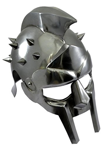 Medieval Gladiator Helmet-Greek-Roman Knight Helmet-Maximus-Costume-Armor Iron Helmet-SPIKED HELMET-REPLICA