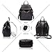 COCIFER Women's Leather Black Backpack Purse School Casual Daypack Top Tote Bags
