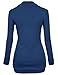 Timeson Womens Cowl Neck Casual Comfy Loose Fit Top with Pockets Large Blue