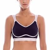 SYROKAN Women's High Impact Support Bounce Control Plus Size Workout Sports Bra Black/Grey 42DD