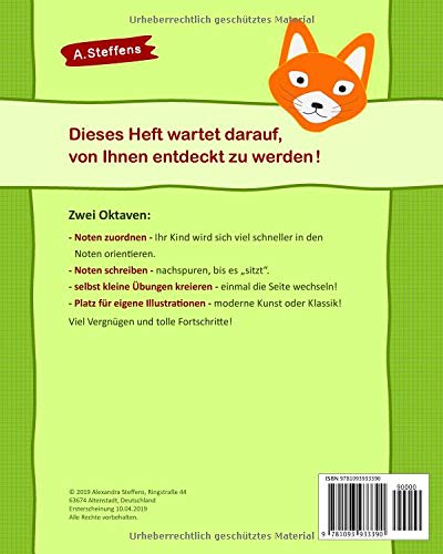 Noten Lernen Notenheft Fur Kinder Klavier Fuchs Amazon De Steffens Alexandra Bucher