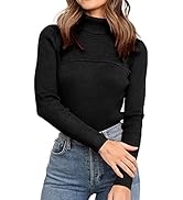 PRETTYGARDEN Women's 2021 Turtleneck Knit Sweater Long Sleeve Soft Slim Fit Pullover Solid Color ...