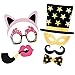 Unomor Birthday Photo Booth Props, Bronzing Rose Gold and Black Funny Happy Birthday Party Favors Supplies Photobooth Props Kit 48Pcs/Pack