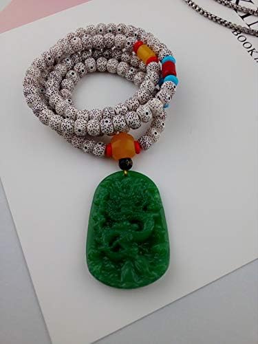 guan obsidian necklace pendant chain long sweater patron saint eight men women prayer beads decorative accessories pendants (jade dragon moon and stars