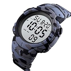 Mens Digital Sports Watch LED Screen Large Face