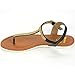 Alpine Swiss Womens Slingback T-Strap Gold Chain Accent Thong Sandals