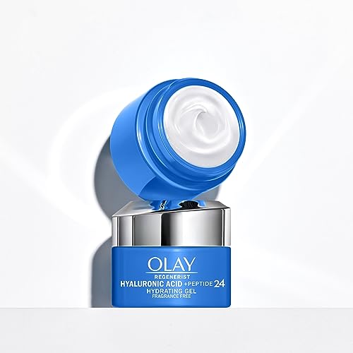 OLAY REGENERIST HYALURONIC + PEPTIDE 24 GEL FACE MOISTURIZER, FRAGRANCE-FREE, TRIAL SIZE, .5 OZ
