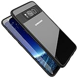 Galaxy S8/S8 Plus Case, Thin Soft TPU Crystal Clear Slim Anti Slip Case Transparent Back Protector Cover for Samsung Galaxy S8/S8 Plus (Black, S8 Case)