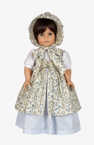 Prairie Dress with Bonnet and Shoes - Outfit Fits 18" Dolls Like American Girl®