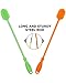 Ponnex silicone bottle brushes for cleaning - Bottle brush for narrow neck bottle / Long handle bottle brush cleaner set for hydroflask, water bottle, thermos, containers, coffee cup, sports bottle.