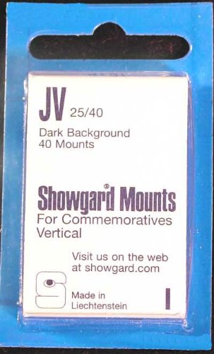 Showgard Pre-Cut Black Stamp Mounts Size JV25/40