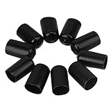 CNBTR Soft Rubber Screw Thread Protector Cover Vinyl Round Rubber Hose End Caps Rubber Finisher Pipe Stop Pack of 10 (14mm, Black)