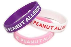 NEW GAMES ORDER Kids Youth Peanut Allergy Use EpiPen Silicone Wristbands - Lot of 3