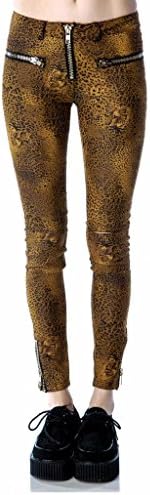Unif Iggy Leopard Skinny Zipper High Waist Pants