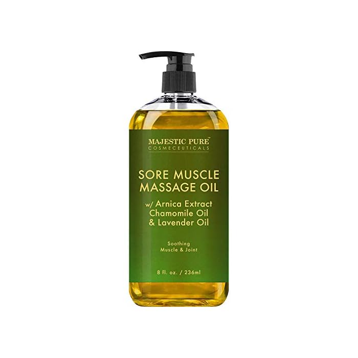 MAJESTIC PURE Arnica Sore Muscle Massage Oil for Body - Natural Therapy Oil with Lavender and Chamomile Essential Oils…