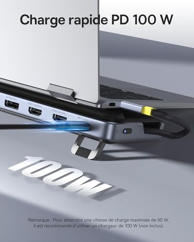 Baseus 12 in 1 HUB Triple Screen 4K HDMI/DP Laptop Docking Station 10Gbps USB A/C Fast Data Transfer PD100W Ethernet TF/SD USB C Docking Station with Windows