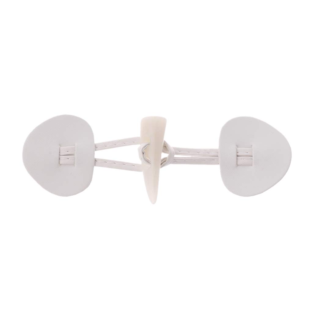 KINTRADE 6 Pairs Ox Horn Leather Toggle Closure Buttons Coat Jacket Duffle Shawl Clothes Sewing DIY Apparel Crafts-White