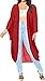 LA LEELA Women's Kimono Holiday Solid Casual One Size Red Solid