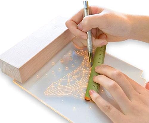 SEEART SCR0015 SCRIBEE DIY Drawing Night Light Bedside Lamp - 6 Inch USB Type Acrylic Night Light Making Kit - Home Decor LED Lighting Bedroom Lights Desk Lamps Table Lamps & Anniversary Gifts