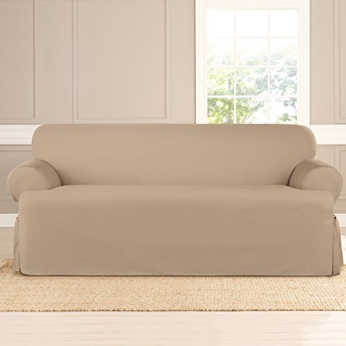 Sure Fit Heavyweight Cotton Duck One Piece TCushion Sofa Slipcover