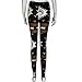 GBSELL Women Bull Arrows Printed Stretchy Pants Leggings Sport Casual (Black, L)