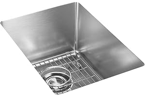 Elkay ECTRU12179TC Crosstown 13-1/2" Undermount Single Basin Stainless Steel Bar Sink with Basin Rack and Basket Strainer - Stainless Steel