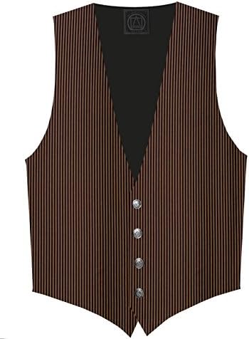 Victorian Vagabond Steampunk Gothic Brocade Men's Striped Vest (XL)