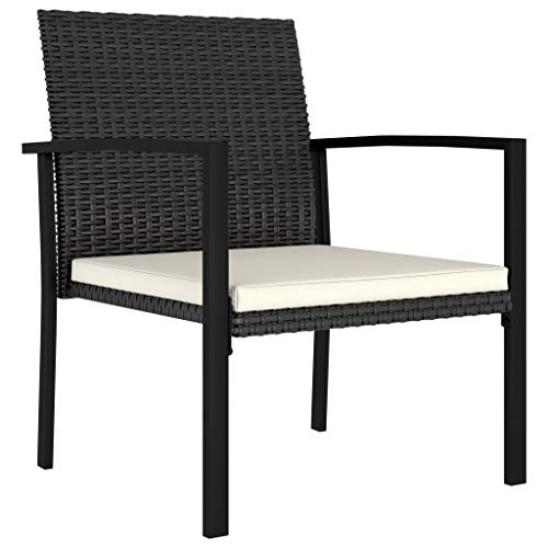 vidaXL Gartenmöbel 7-TLG. Sitzgruppe Gartengarnitur Gartenset Sitzgarnitur Esstisch Gartentisch Gartenstuhl Stühle Tisch Poly Rattan Schwarz – Bild 8