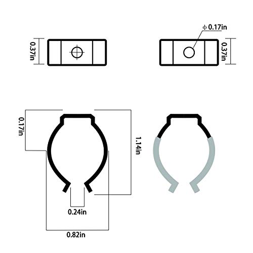JOMITOP Clip Holder Fluorescent Tube Lamp Mounting Bracket To Hang T8 LED Tube Light Tubes - Stainless Steel Lampholder Support With Plastic Finish 25pcs - Thumbnail 2