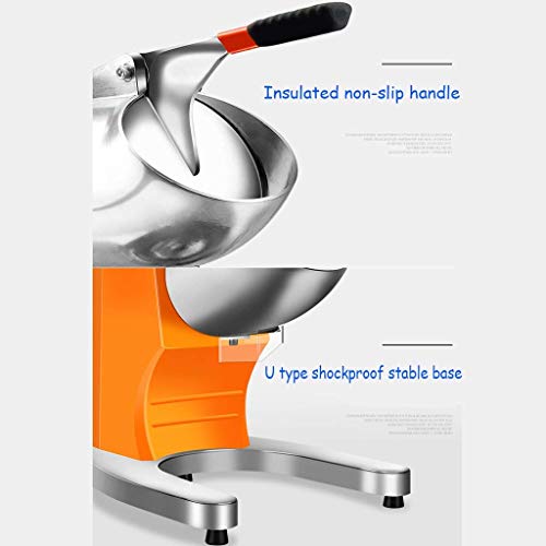 ZSQHD Elektrischer Eiscrusher-Rasierer Schneekegel-Hersteller-Maschine Orange 200lbs / hr für Haupt- und Handelsgebrauch… – Bild 4