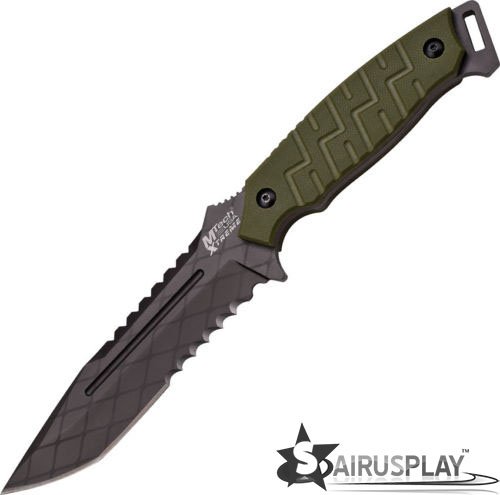 M-Tech Xtreme Fixed Knife 10.5" Overal 5.75" Blade OD Green G10 Handle Sharp Strong and Durable for Camping Hiking Hunting Survival Self Defence and practical use by SairusPlay